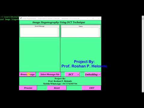 Image Steganography Using Dct Algorithm Python Project With Source Code Ieee Based Project