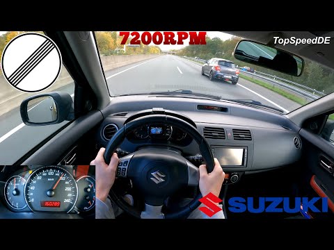 SUZUKI SWIFT SPORT 2010 POV *TOPSPEED* ON AUTOBAHN PURE SOUND 7200RPM 125HP ZC31S