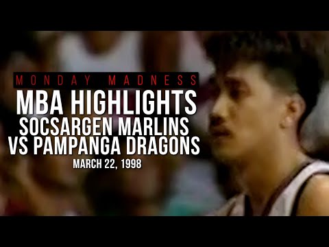 MBA Highlights: Pampanga Dragons vs Socsargen Marlins (3/22/98) | Monday Madness