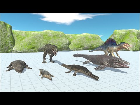 T-REX WITH TEAM CROCODILE VS FACTION - Animal Revolt Battle Simulator