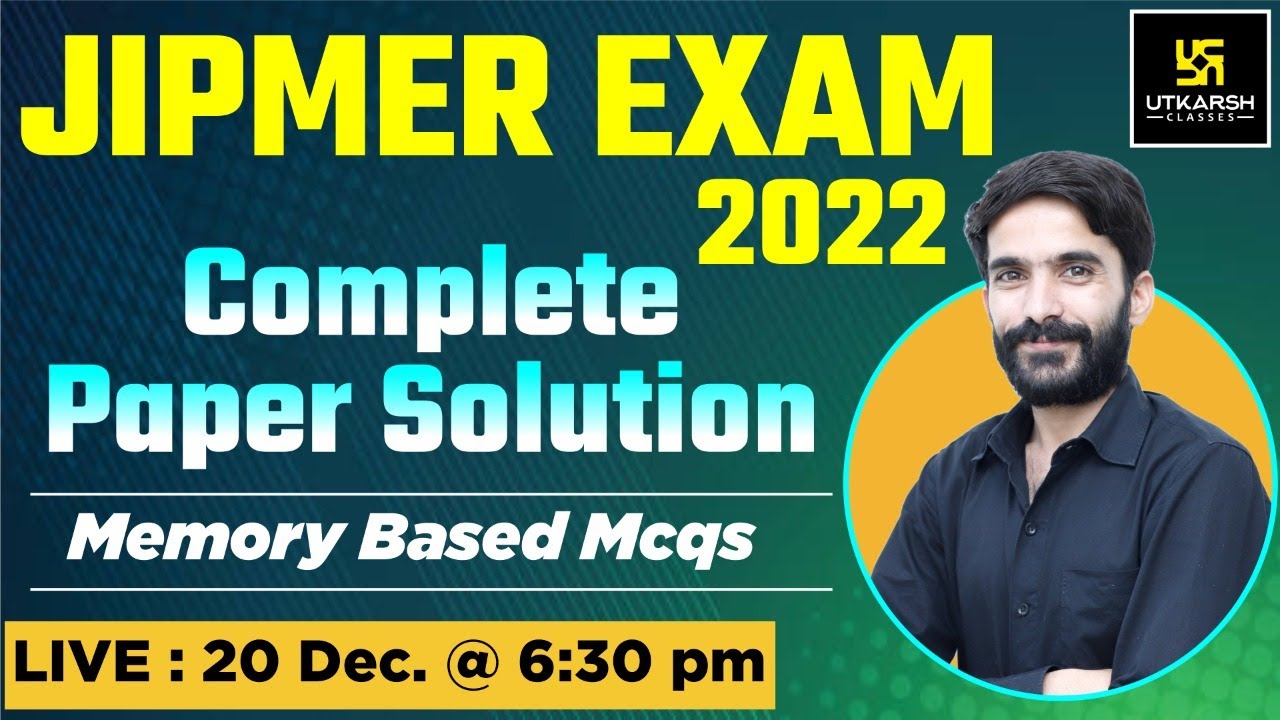 JIPMER 2022 Exam Paper Solution | Check Your Answer | Nursing Officer | 18 Dec . Exam Paper