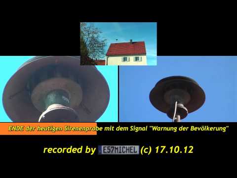 Luftalarm - Ur-alte Feuerwehrsirene - Sirenenprobe Bayern 2012 - old fire-siren - airraid siren