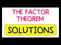The Factor Theorem Exam Question Solutions