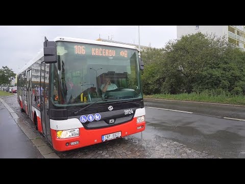 Czech Republic, Prague, bus 106 ride from Sídliště Novodvorská to Kačerov metro statoin