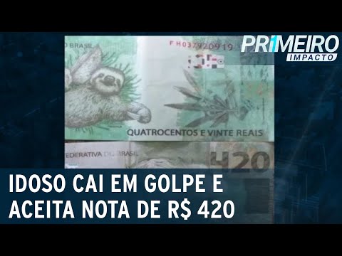 Idoso recebe nota de R$ 420 e devolve troco para golpista | Primeiro Impacto (30/07/21)