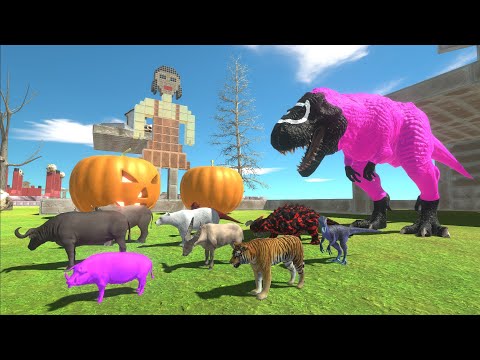 Escape from SQUID GAME GUARD T-REX - Escape from Monster - Animal Revolt Battle Simulator