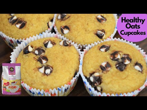 रुई जैसे मुलायम हैल्दी एंड टेस्टी ओट्स कपकेक्स Healthy Oats Vanilla Cupcake Recipe | Easy & Healthy Video