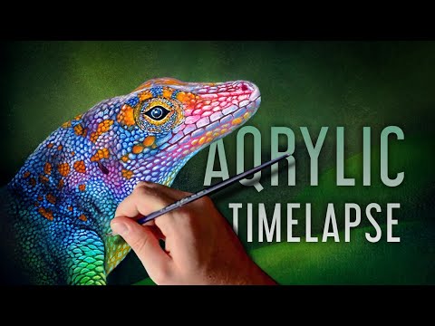 Acrylic Speed Painting Lizard