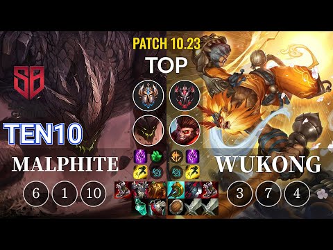 SB Ten10 Malphite vs Wukong Top - KR Patch 10.23