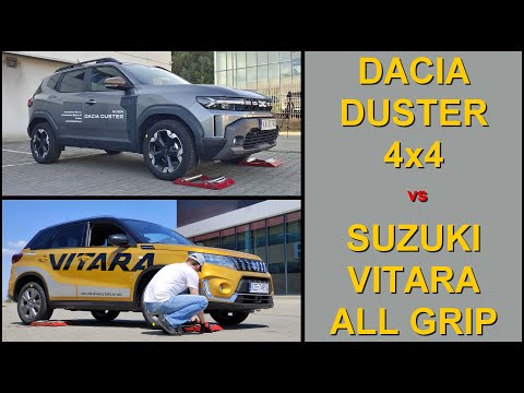 SLIP TEST - new Dacia Duster 4WD vs Suzuki Vitara All Grip - @4x4.tests.on.rollers