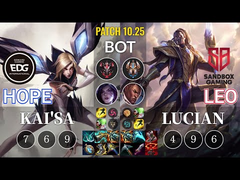 EDG Hope Kai'Sa vs SB Leo Lucian Bot - KR Patch 10.25