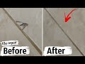 Tile repair. Restoration of cracks on a ceramic tile.