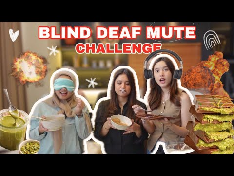 DEAF BLIND MUTE CHALLENGE - BIKIN CHOCOLATE DUBAI!! CHAOS BANGET... | THREE MUSKETEERS