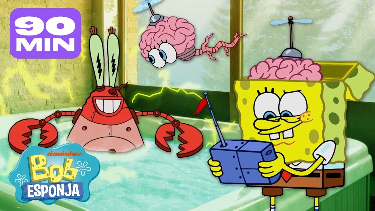Bob Esponja | 90 MINUTOS das Melhores INVENÇÕES de Todos os Tempos de Bob Esponja 🤖 | Português