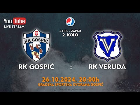 24-25 [M] RK Gospić - RK Veruda - 3. HRL-ZAPAD - 2. kolo (26.10.2024.)