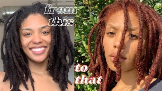 ✨HOW TO DYE LOCS FROM JET BLACK TO GINGER 🚫 B