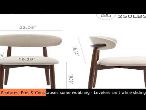 COLAMY Upholstered Dining Chairs Set of 4, Modern Fabric Dining Room Kitchen Side Chair with Padded Seat and Wood Legs for Restaurant/Cafe, Beige video review thumbnail