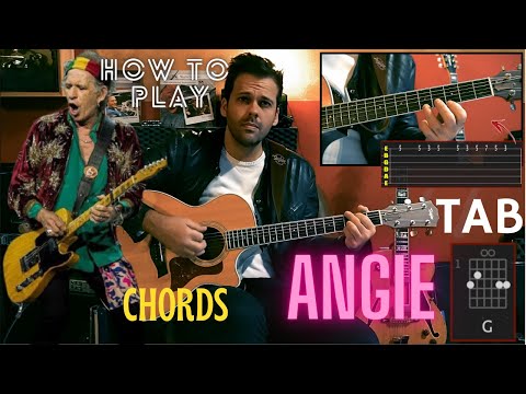 Angie - Guitar Cover Tab Lesson How To Play Solo Rolling Stones W/ Taylor 414 & Fractal Fm3