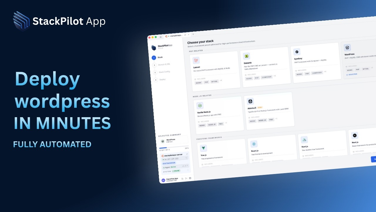 Deploy WordPress with StackPilot App