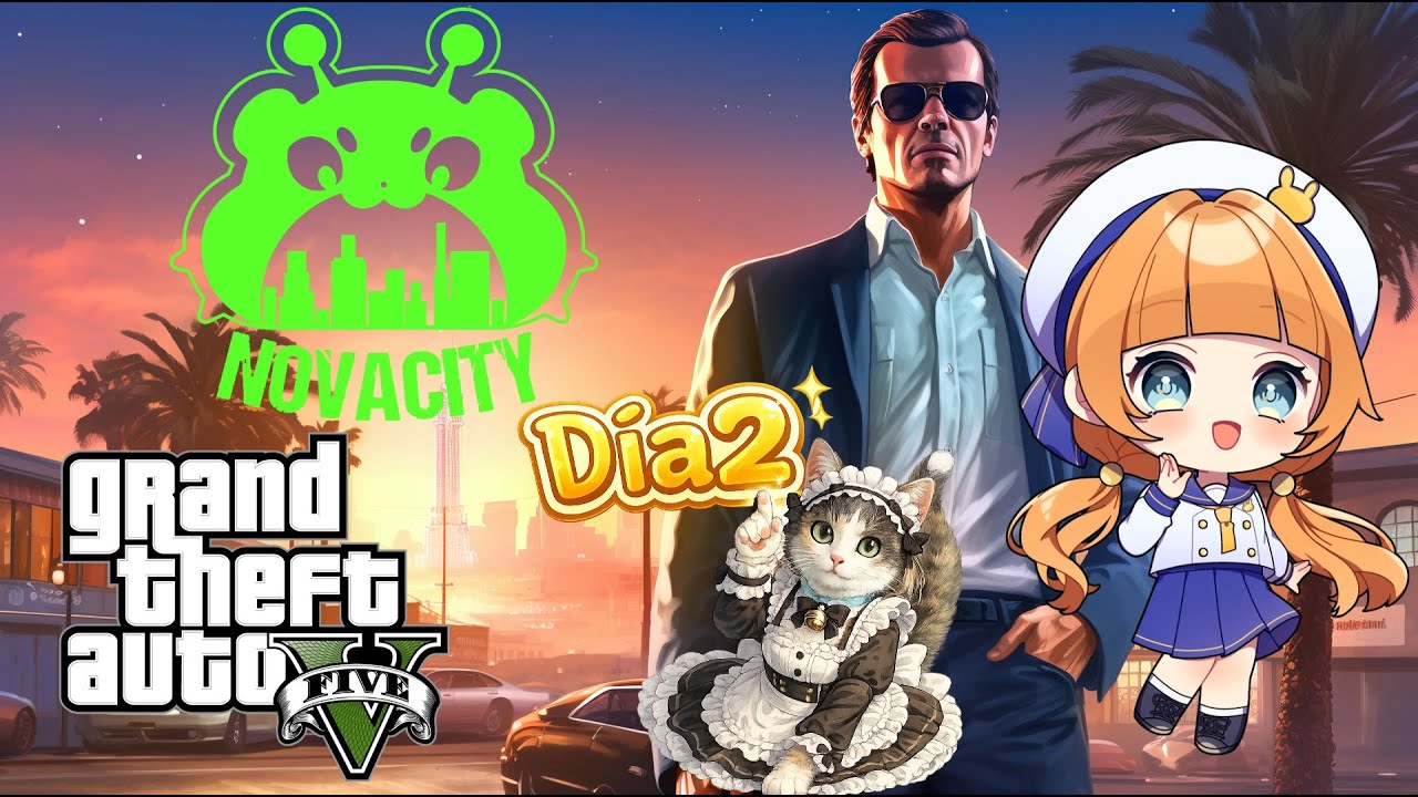 【#NOVACITY 】¡Comienza la aventura en cafe de gato! Día 2 🚀【#GTAストリーマーサーバー】