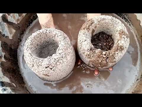 Hole bajri bucktes fill with concrete🤎🤎crumbling in water+ dry floor asmr crumbling video💦💦