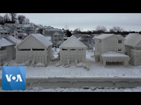 Drone Shows ‘Ice Town’ Left After Major Snowstorm in Ontario | VOA News