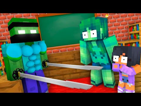 Monster School : BABY MONSTERS ZOMBIE BECAME SAMURAI - Minecraft Animation