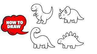 How to Draw Dinosaurs 🦖 | Easy Step-by-Step Drawing Tutorial for Beginners & Kids