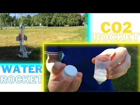 Launching co2, water, air and solid fuel rockets