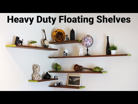 DIY Floating Wall Shelves and Hardware for Heavy Duty Shelves