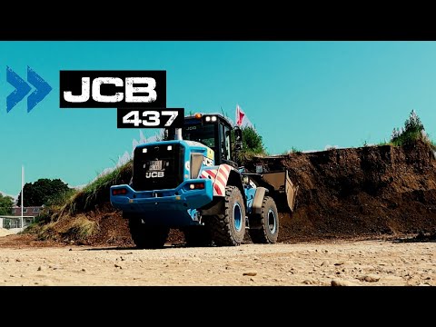 JCB 437 ZX Radlader & Backers  2-ma Sternsiebanlage in Blau // machinery porn