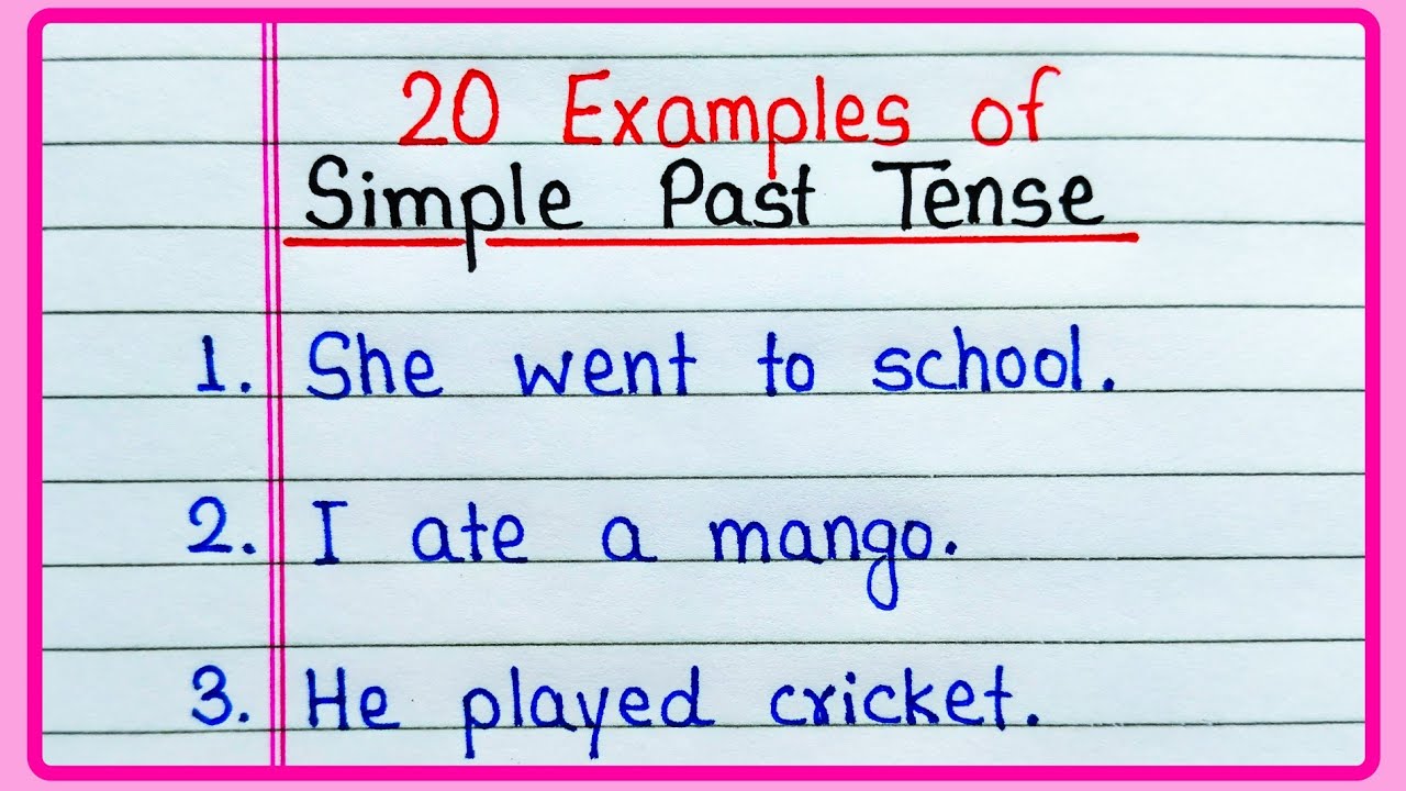 20 Examples of Simple Past Tense | Simple Past Tense Sentences | Simple Past Tense Examples