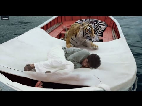 Pi Vs Tiger | Pi attacked by Tiger | Life Of pi (2012) Movie CLIP HD
