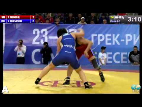 Asian Wrestling Championships Finale FW 48 Kg (KAZ) Tatyana AMANZHOL (MGL) Narangerel ERDENESUKH