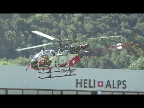 Helico Lama SA315B HB-XRE Air Glaciers landing Sion airport Valais Switzerland 27.08.2020