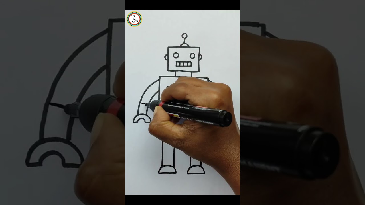How to draw a Robot #youtubeshorts