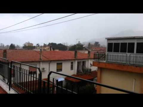 Temporale fortissimo a Palermo #grandine e #fulmini