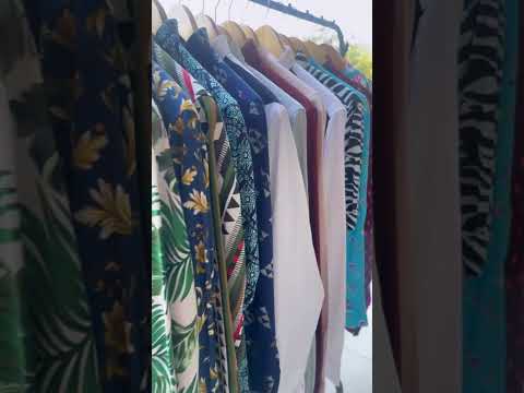 Rayon floral print hawaiian palm tree printed shirt, full sl...
