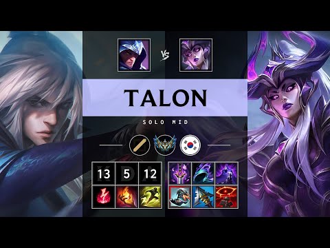 Talon Mid vs Syndra - KR Challenger Patch 25.09