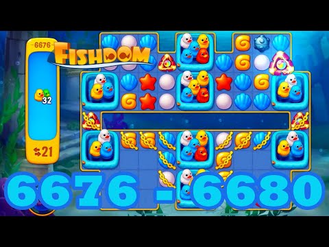 Fishdom Level 6676 - 6680 HD Walkthrough | 3 match puzzle | gameplay | android | 6677 | 6678 | 6679