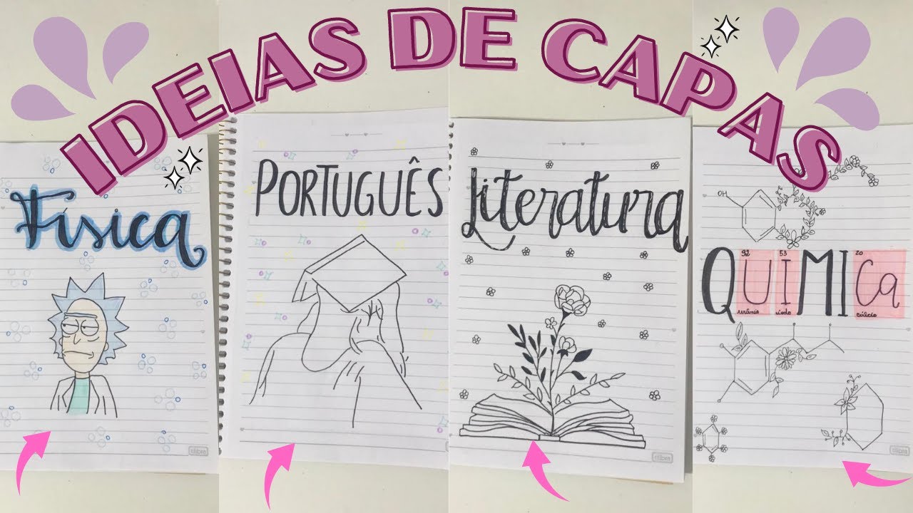 IDEIAS DE CAPAS PARA CADERNO MINIMALISTAS ----  4 IDEIAS MUITO LEGAIS