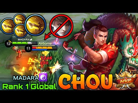 Powerful The Way of Dragon! Chou NonStop Delete Gusion! - Top 1 Global Chou ᴍᴀᴅᴀʀᴀ☯ - Mobile Legends