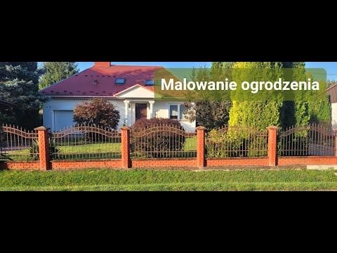 Malowanie ogrodzenia betonowego i ogrodzenia metalowego.