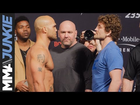 UFC 235: Robbie Lawler vs  Ben Askren ceremonial weigh in staredown