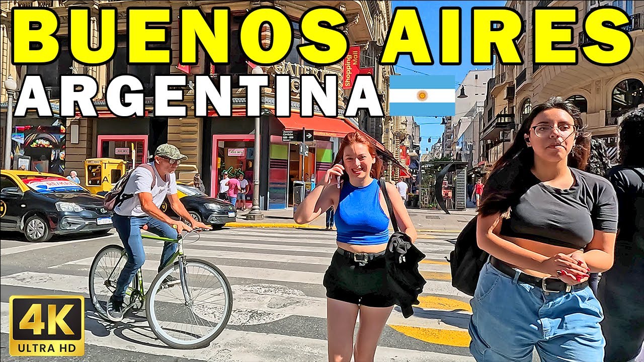 Immersive street-level walking tour through Buenos Aires, Argentina, showcasing authentic urban landscapes, local architecture, and the vibrant atmosphere of the city's neighborhoods