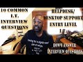 10 Common I T Helpdesk Interview Questions For Entry Level And Systems Support Positions