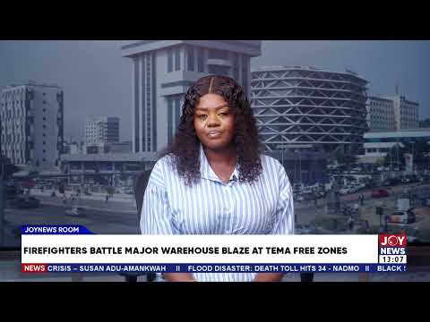 Firefighters battle major warehouse blaze at Tema free zones