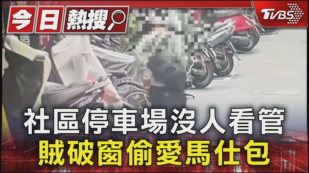 社區停車場沒人看管 賊破窗偷愛馬仕包