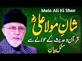 Shan Mola Ali Aur Maqam E Ahle Bait Tahir Ul Qadri Bayan Hazrat Ali