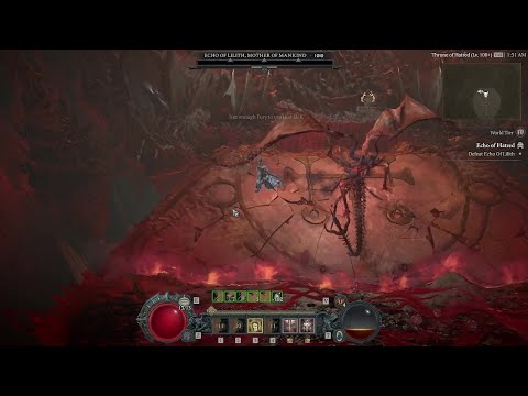 Diablo 4 Season of Blood Uber Lilith All Mechanics Skip - HoTA Barbarian Uber Lilith solo kill